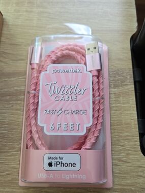Pink Twizzler 6ft USB-A to Lightning Fast‎ Charge Cable